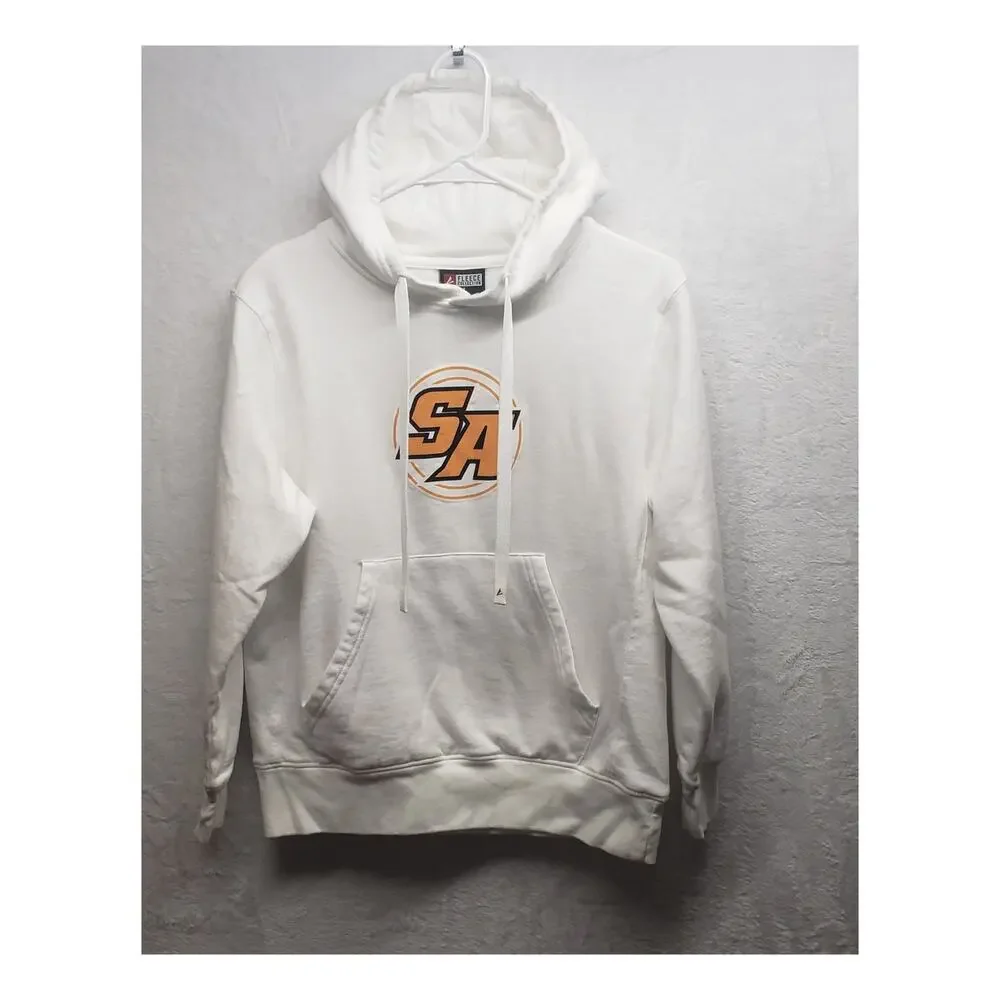 BSN Sports Graphic Hoodie M Cozy White Yellow SA Varsity Streetwear Blockecore